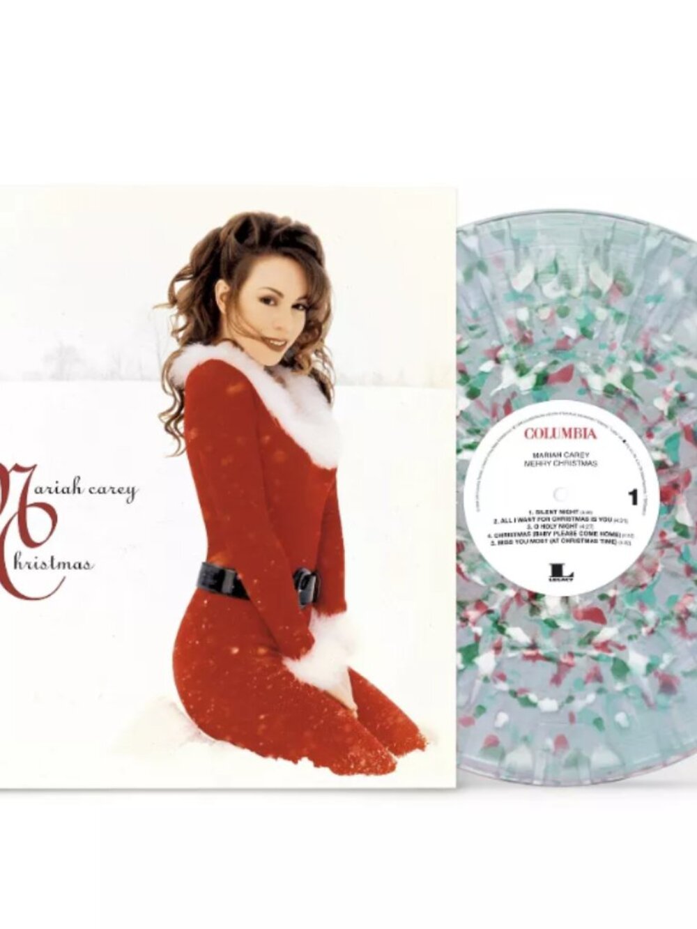 Mariah Carey Merry Christmas Exclusive Splatter Vinyl LP Red White Green 12"